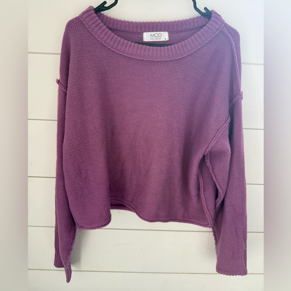 Women's MOD on trend Purple Knit Sweater Size M